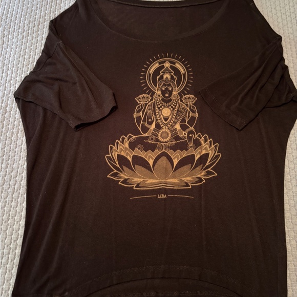 Lira Tops - Lira Brown Gold Graphic Tee Relaxed Fit